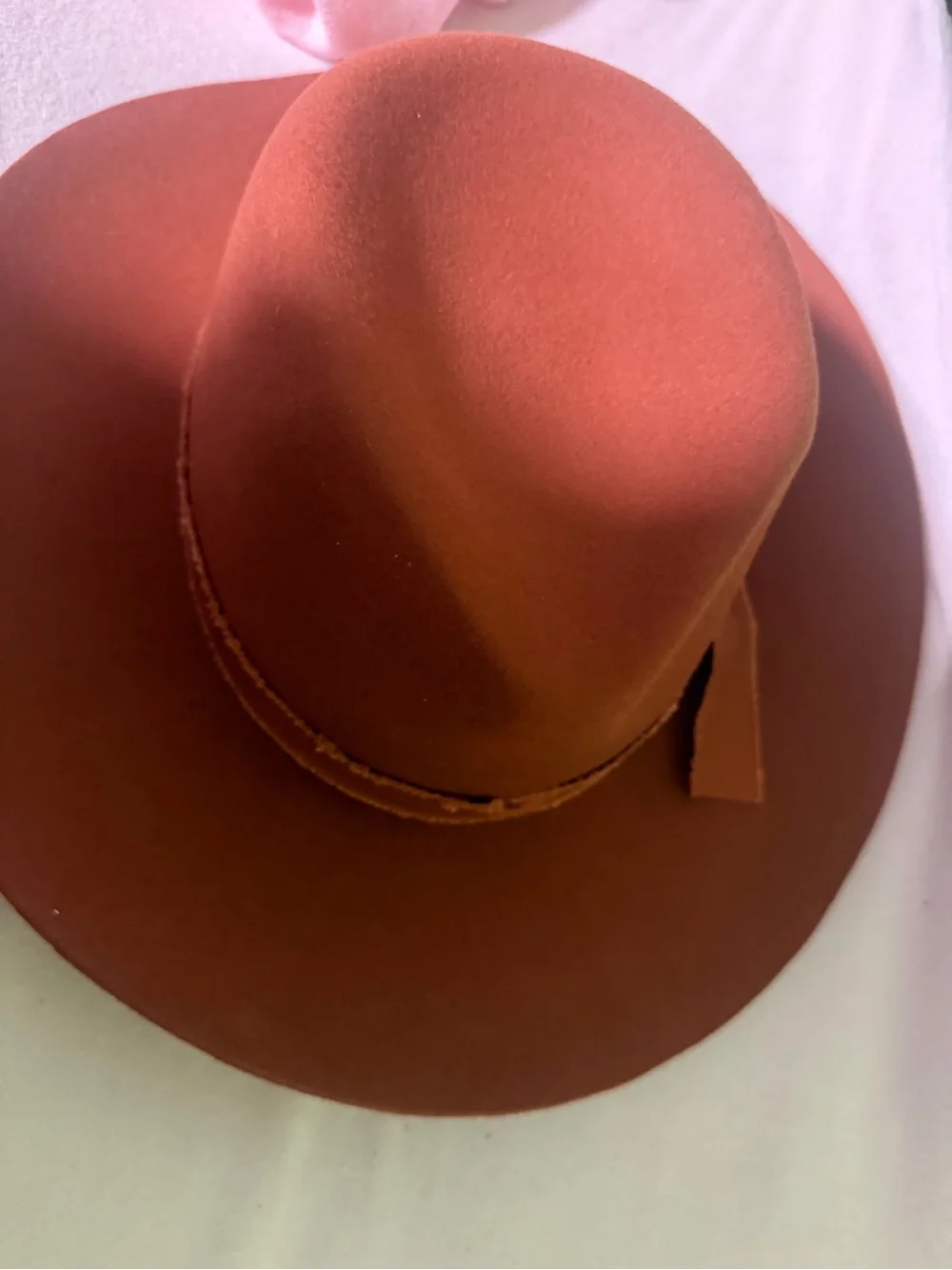 NWT Lulu Bloom Felt Wide-Brim Hat in Rust